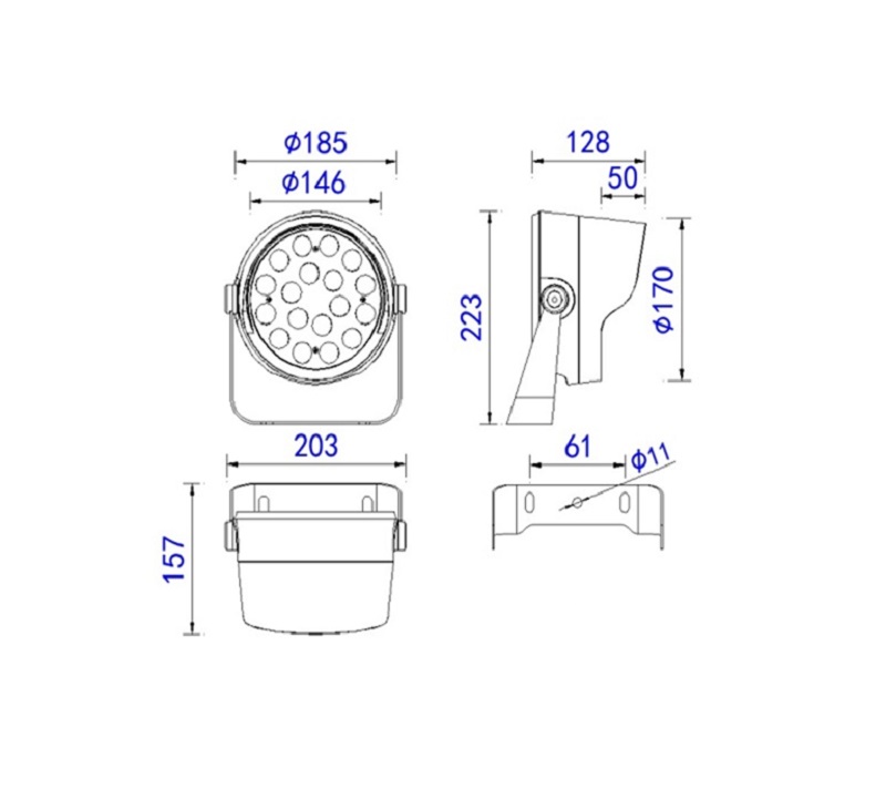 Đèn pha tròn 18 - 36w 5 Đèn pha tròn 18 - 36w