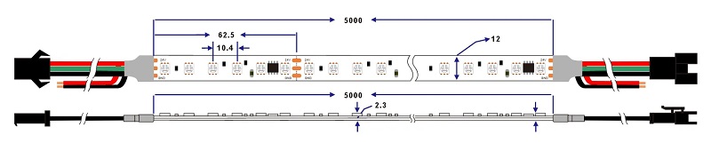 Led dây WS2811.SM16703.UCS1903 RGB 24V 96leds.m 