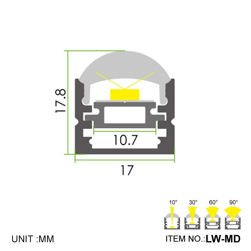 Led thanh nhôm u1717 lens 15 Led thanh nhôm u1717 lens