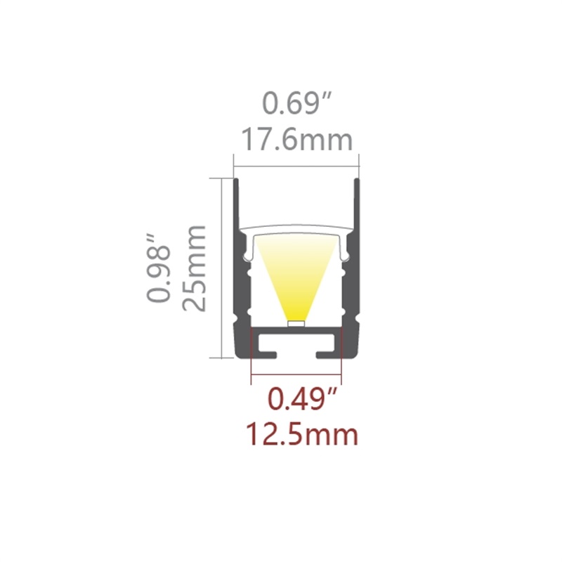 Led thanh nhôm u1825 45 độ 2 Led thanh nhôm u1825 45 độ