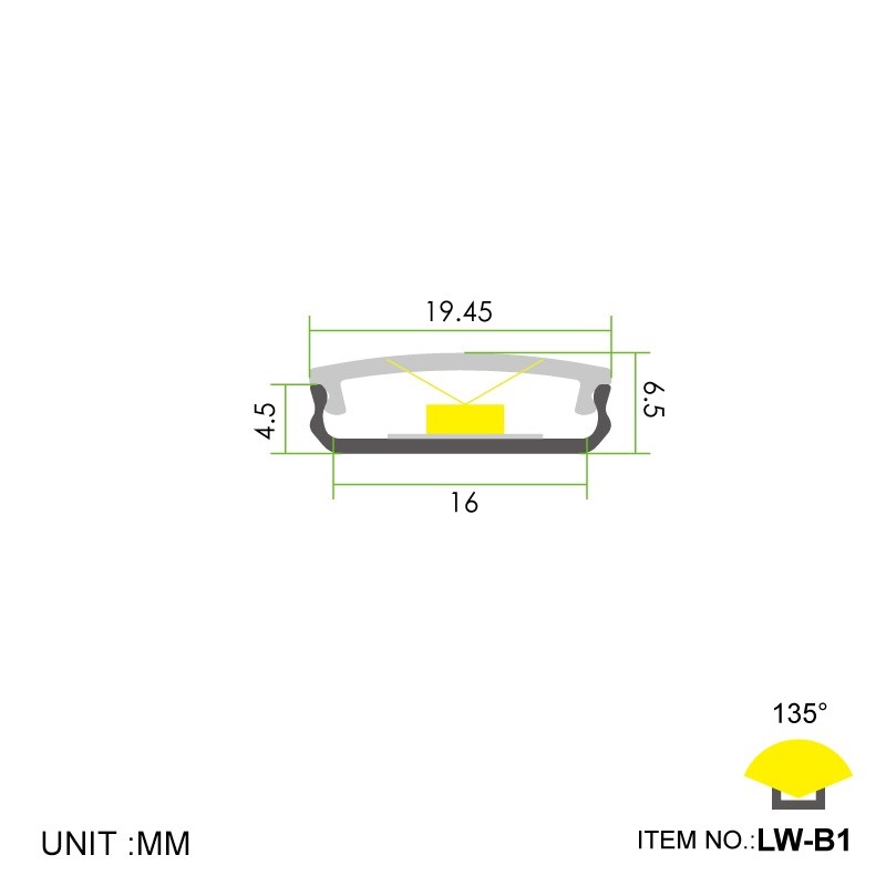 Led thanh nhôm dẻo U1907 16 Led thanh nhôm u1907 dẻo