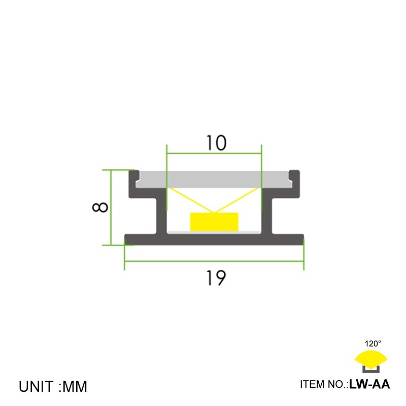 Led thanh nhôm u1908 âm sàn 13 Led thanh nhôm u1908 âm sàn