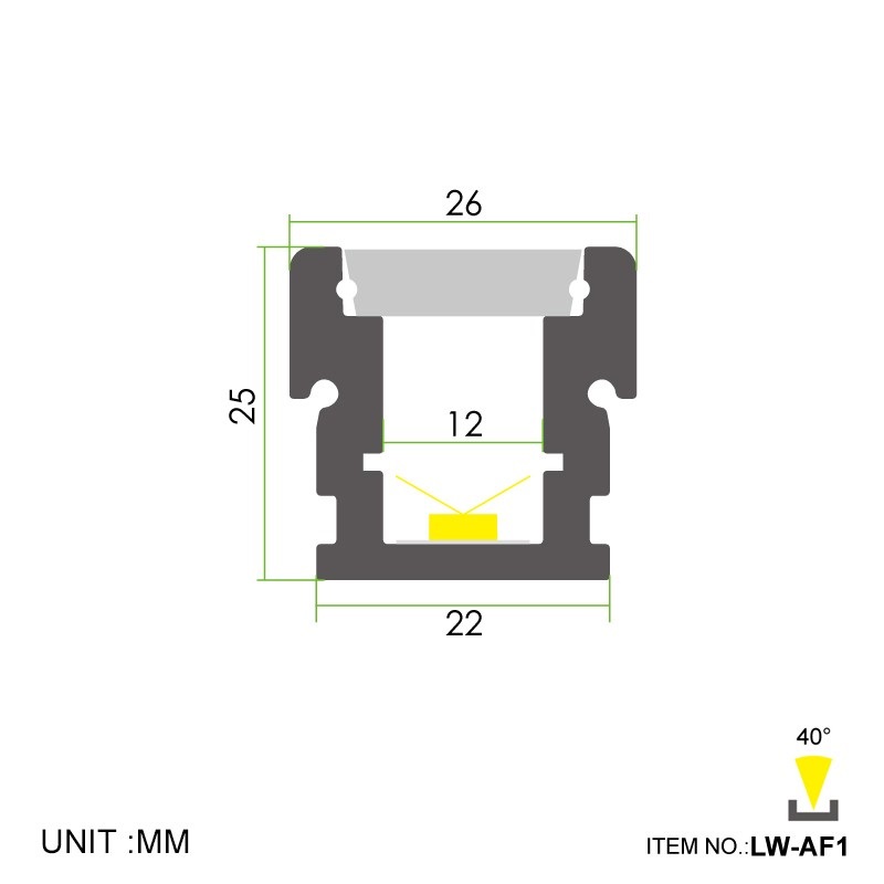 Led thanh nhôm u2526 âm sàn
