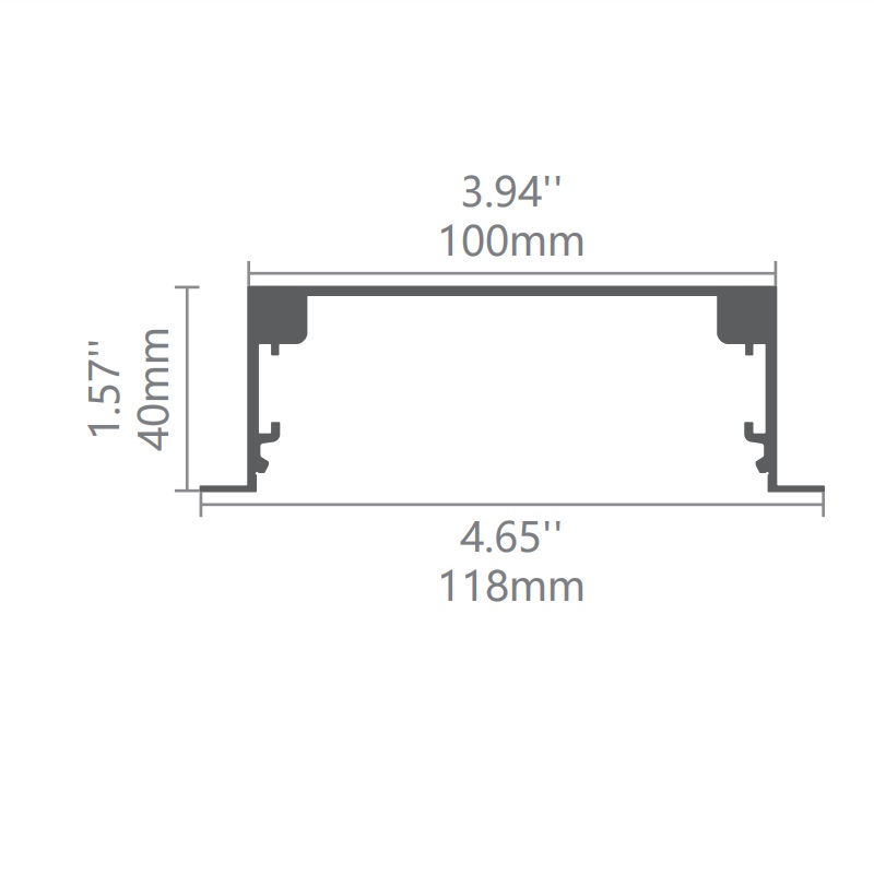 Led thanh nhôm uốn cong t10040 âm trần
