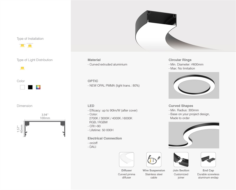 Led thanh nhôm uốn cong u10040