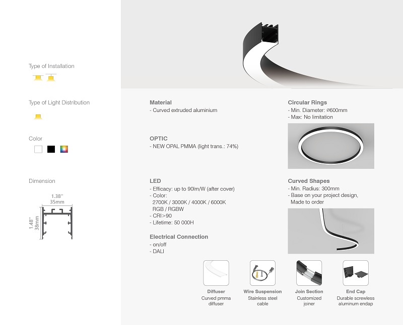 Led thanh nhôm uốn cong u3535