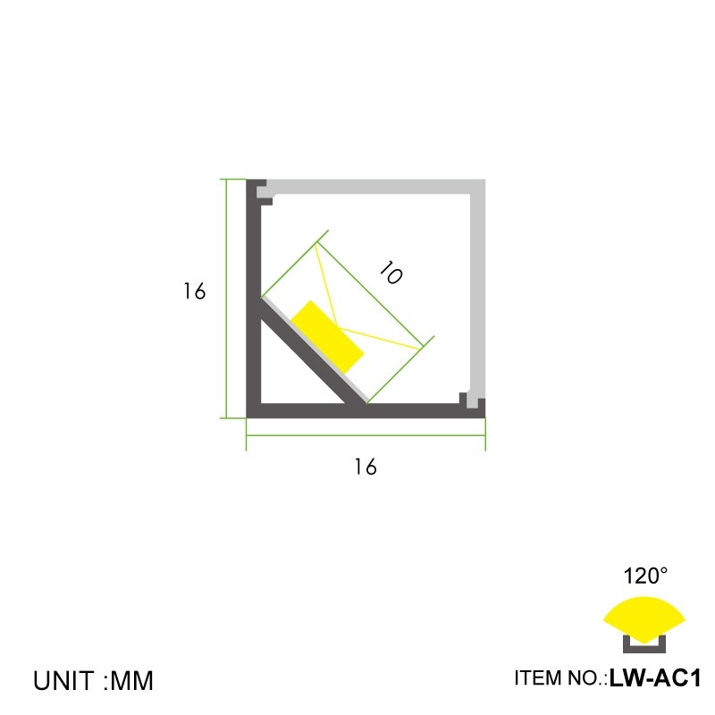 Led thanh nhôm v1616 vuông