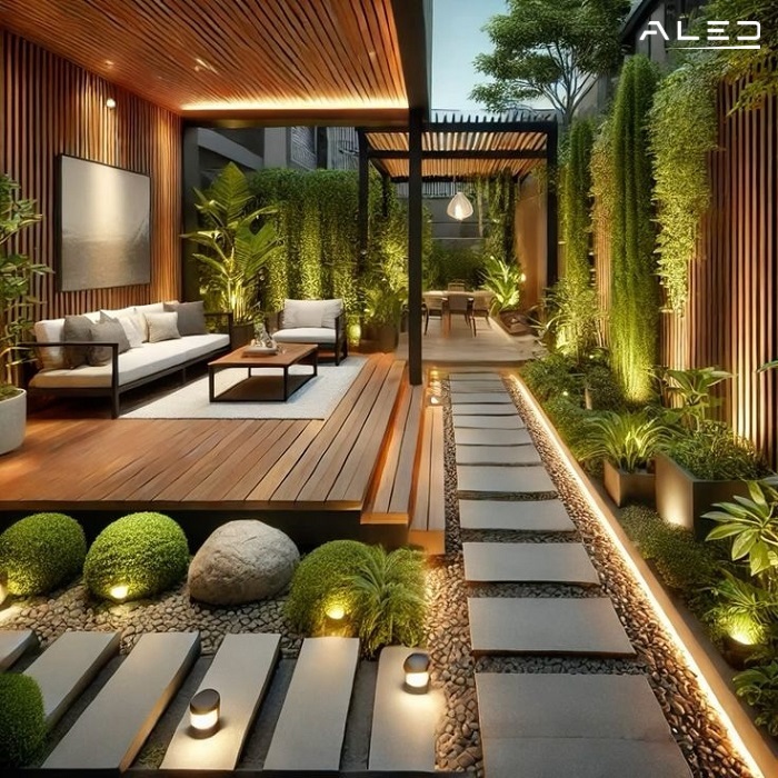 Cách thiết kế chiếu sáng sân vườn cho từng vị trí