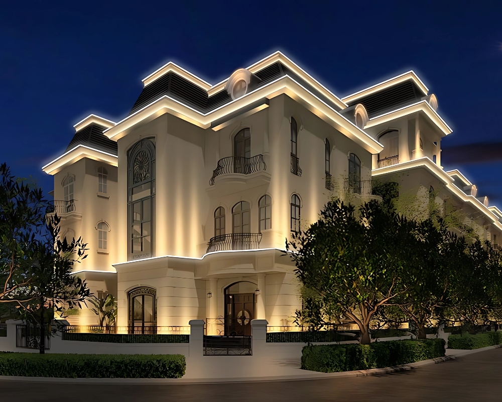 Thiết Kế Chiếu Sáng Mặt Tiền: Nghệ Thuật Tỏa Sáng Kiến Trúc Đô Thị 4 Thiết kế chiếu sáng mặt tiền đẹp