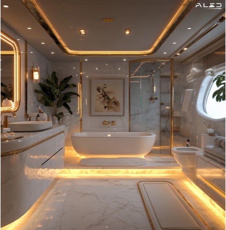 Thiết kế chiếu sáng biệt thự 8 Thiết kế chiếu sáng phòng tắm biệt thự