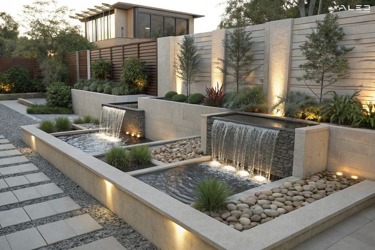 Chiếu sáng cảnh quan vẻ đẹp mộc mạc bằng đá tự nhiên