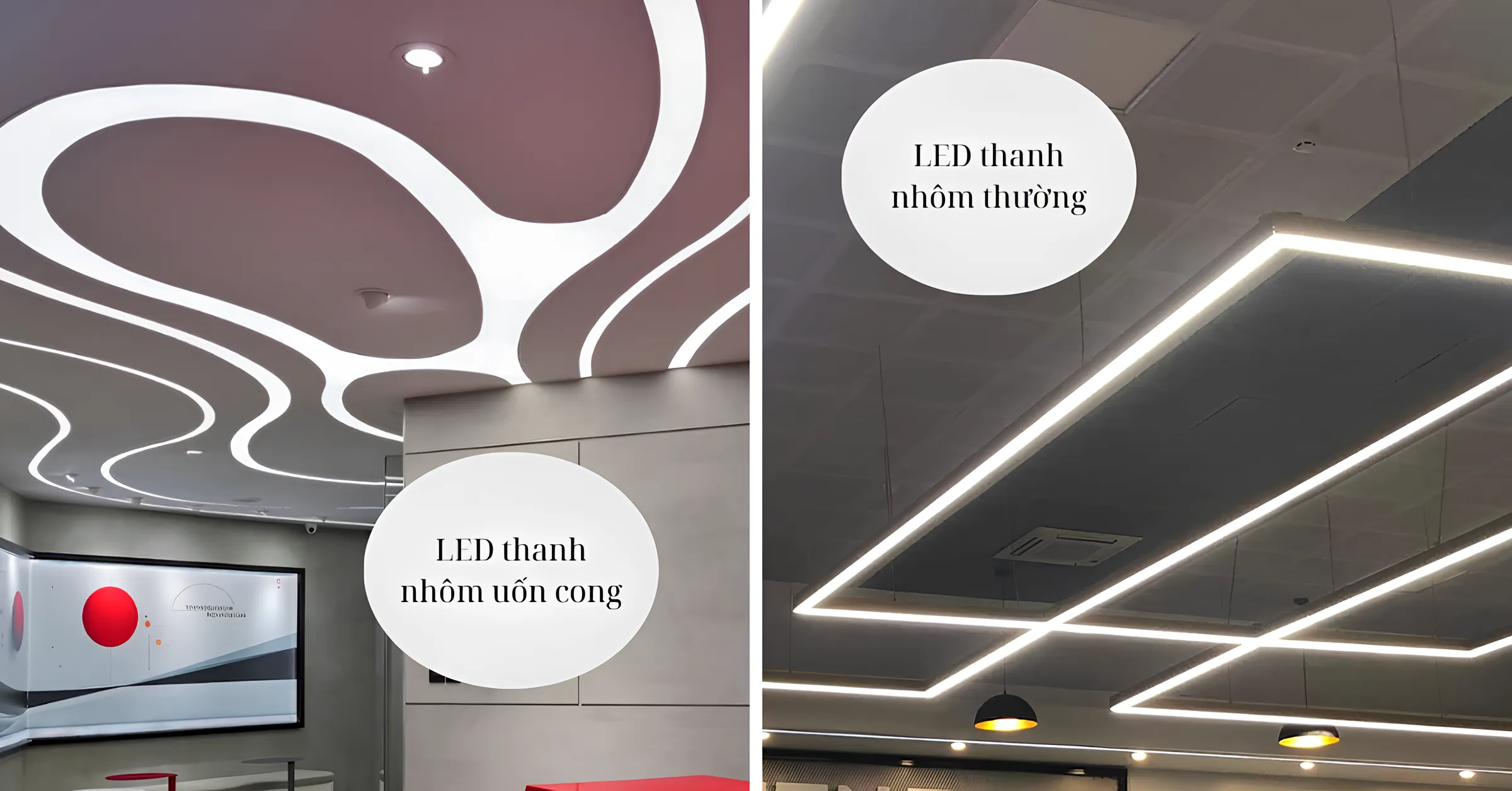 LED Thanh Nhôm Uốn Cong – Giải Pháp Chiếu Sáng Độc Đáo Cho Không Gian Hiện Đại 3 2 loại LED thanh nhôm