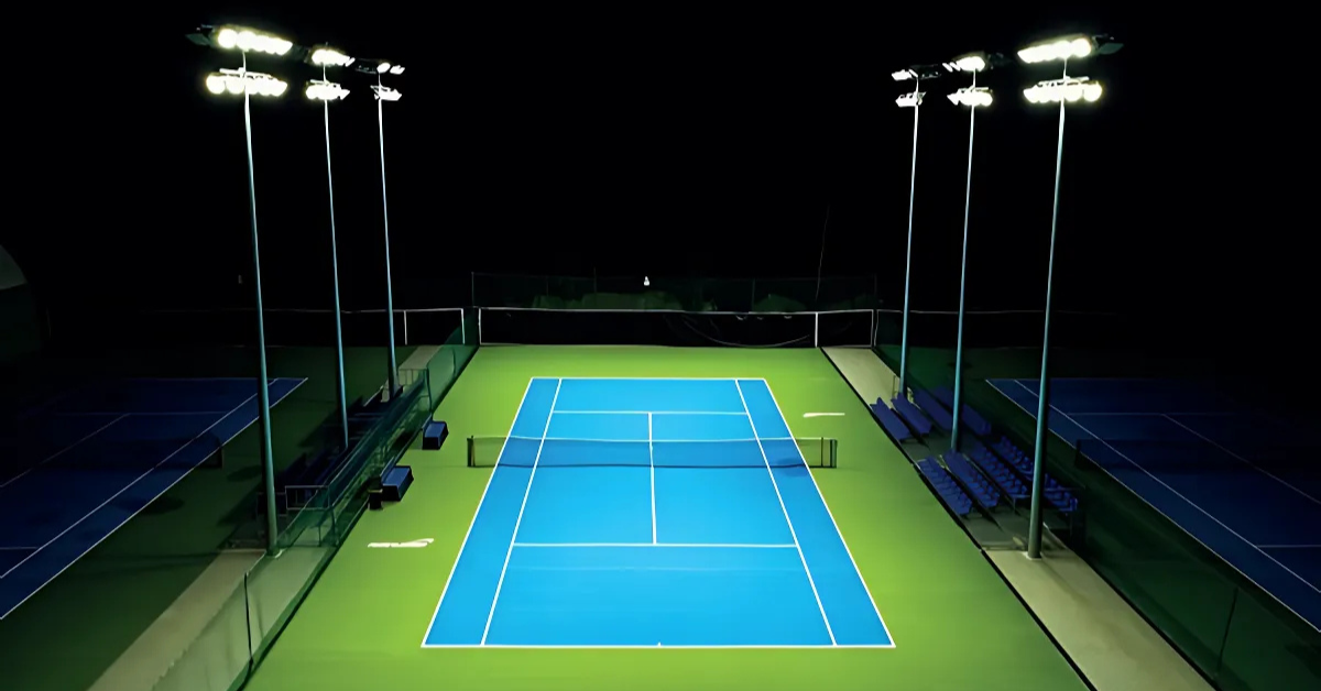 Bố trí đèn Led cho sân tennis Bố trí đèn Led cho sân tennis