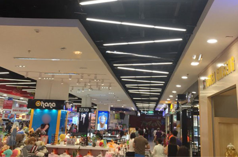 Ung dung cua den led tha treo trong showroom, cua hang Ung dung cua den led tha treo trong showroom, cua hang
