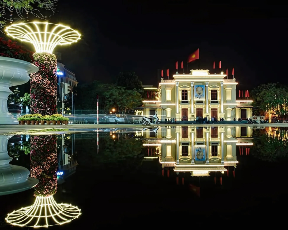 Nhà hát lớn Hải Phòng vào ban đêm - Giải pháp chiếu sáng LED