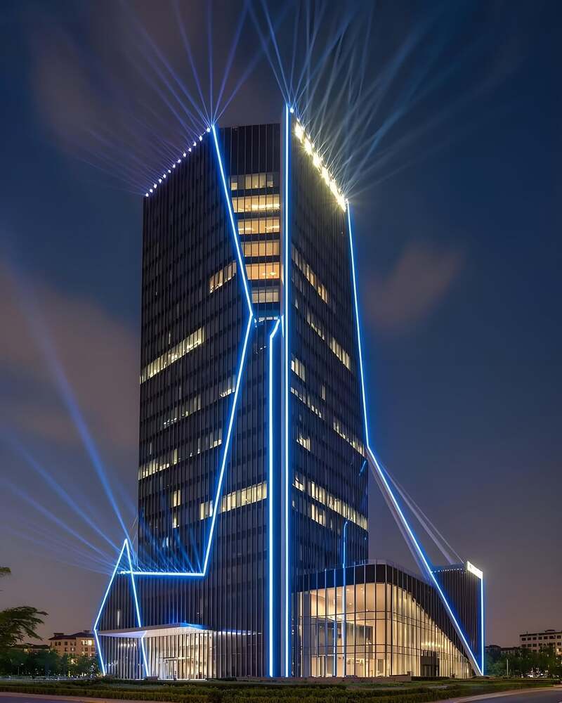 Thi công đèn LED tòa nhà