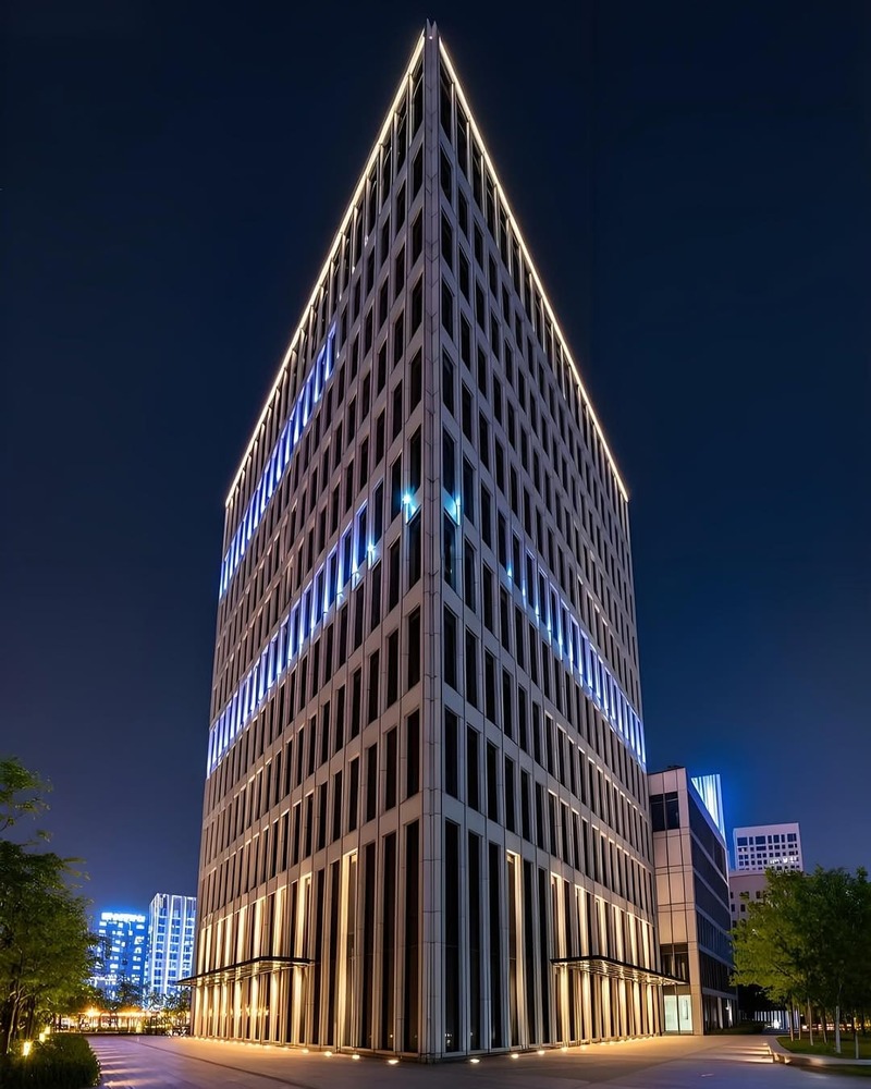 Thi công đèn LED tòa nhà