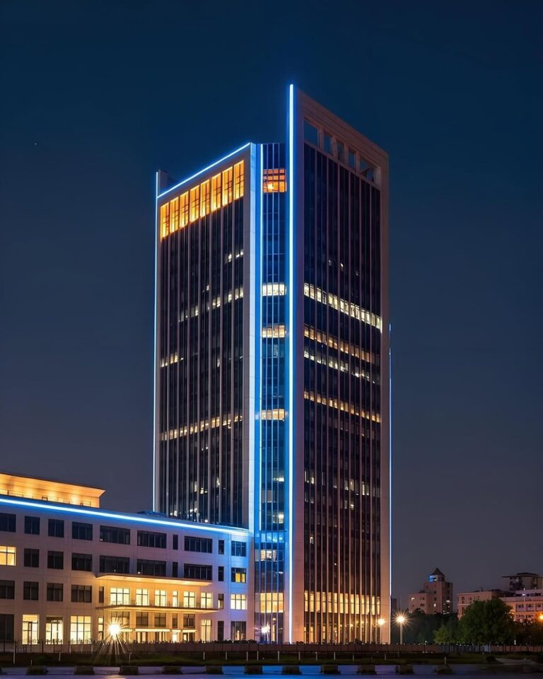 Thi công đèn LED tòa nhà