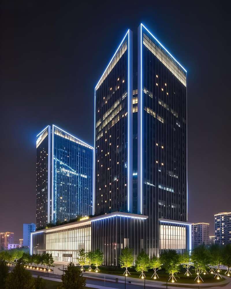 Thi công đèn LED tòa nhà