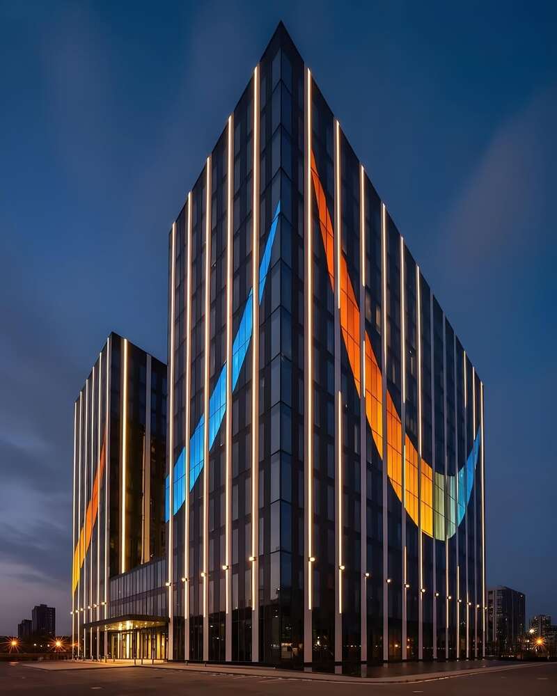 Thi công đèn LED tòa nhà