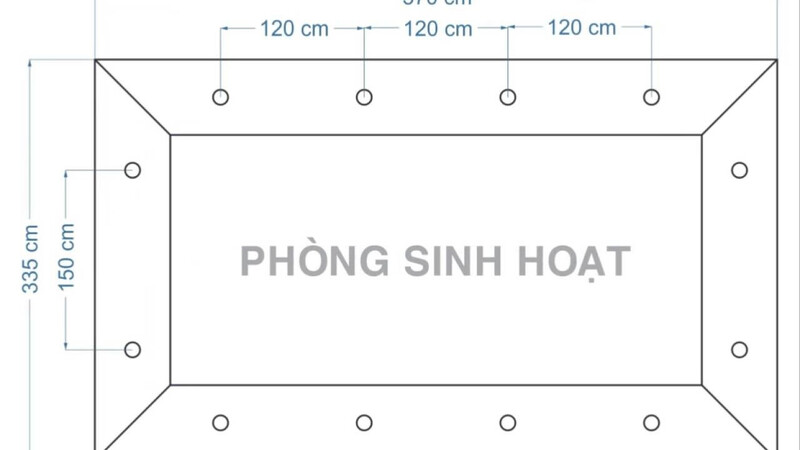 Cách bố trí đèn led âm trần phòng khách chuẩn kỹ thuật 2026 4 Cách bố trí đèn led âm trần phòng khách