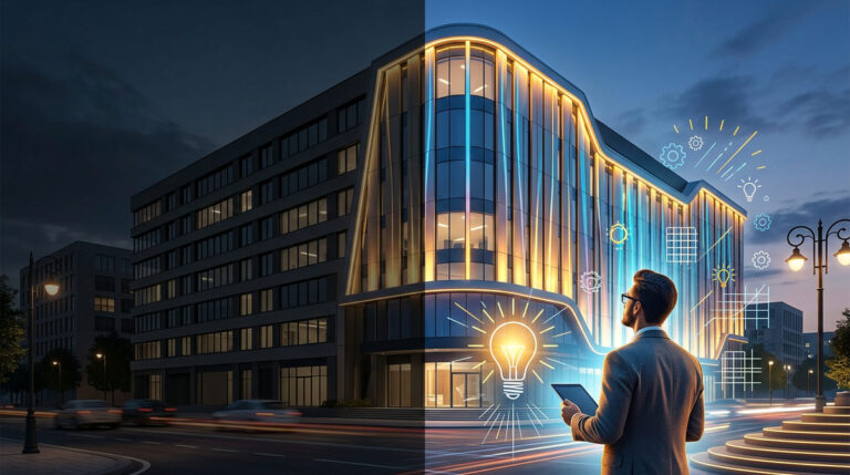 thiết kế chiếu sáng mặt dựng aled