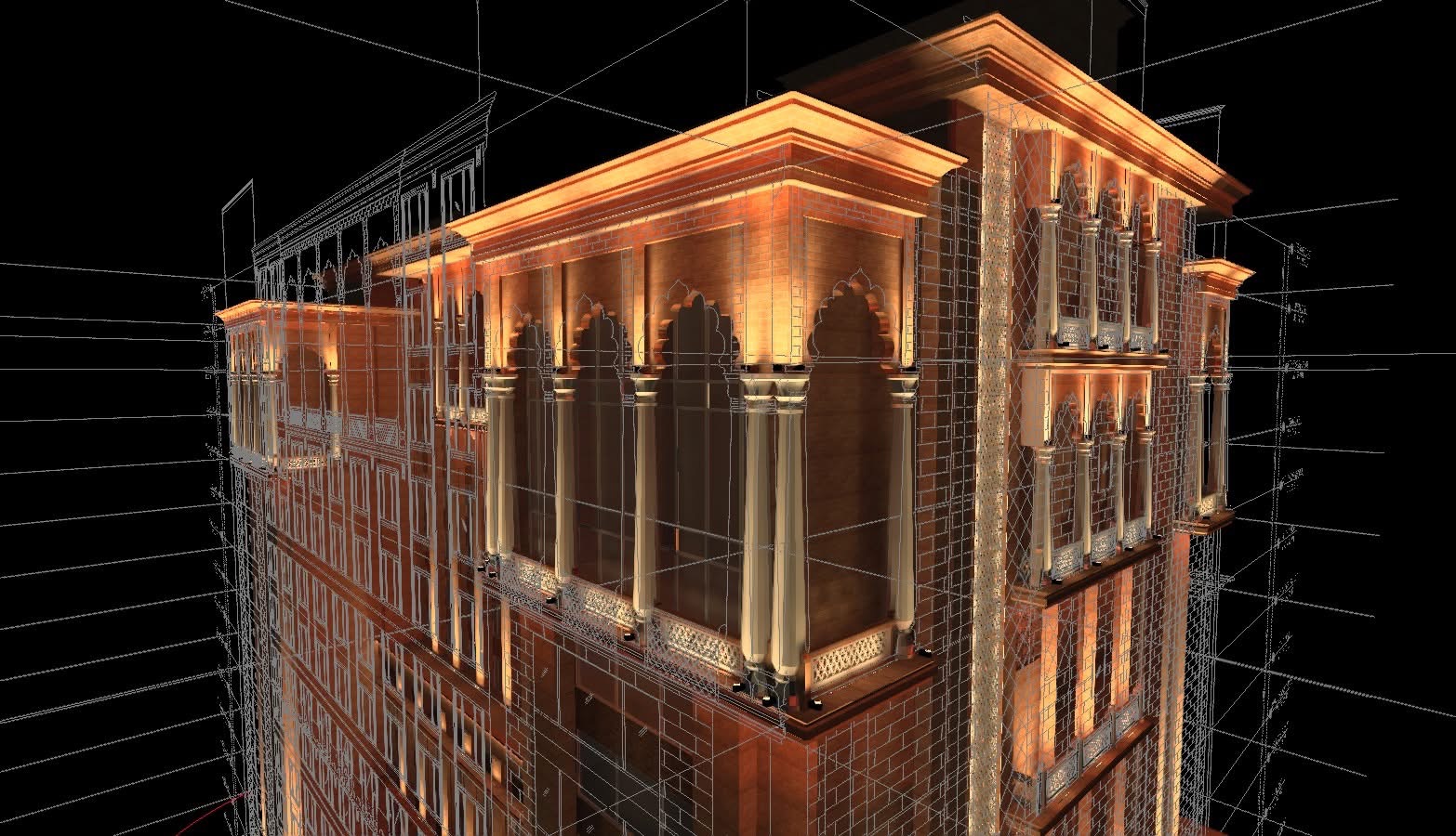 thiết kế chiếu sáng mặt dựng