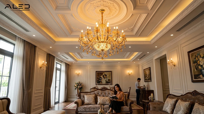 Đặc điểm thẩm mỹ của hệ thống chiếu sáng tân cổ điển