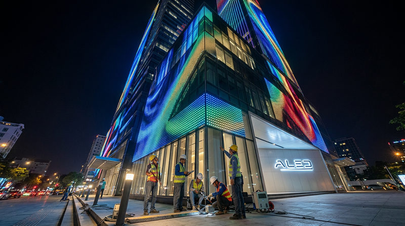 Xu Hướng Thi Công Lắp Đặt LED Tòa Nhà & Ưu Điểm Của ALED