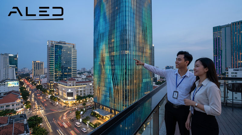 Xu hướng thiết kế chiếu sáng mặt dựng tòa nhà thông minh năm 2026