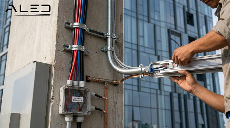 Tiêu Chuẩn Kỹ Thuật Khi Thi Công Lắp Đặt LED Tòa Nhà Cao Tầng