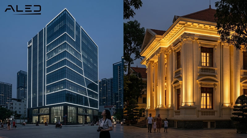 Nghệ thuật thiết kế chiếu sáng kiến trúc: Hiện đại và Cổ điển