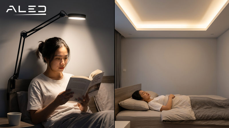 Phân biệt ánh sáng trực tiếp và ánh sáng gián tiếp trong phòng ngủ