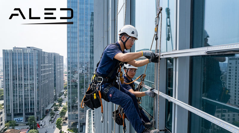 Chi tiết quy trình và biện pháp thi công lắp đặt LED tòa nhà