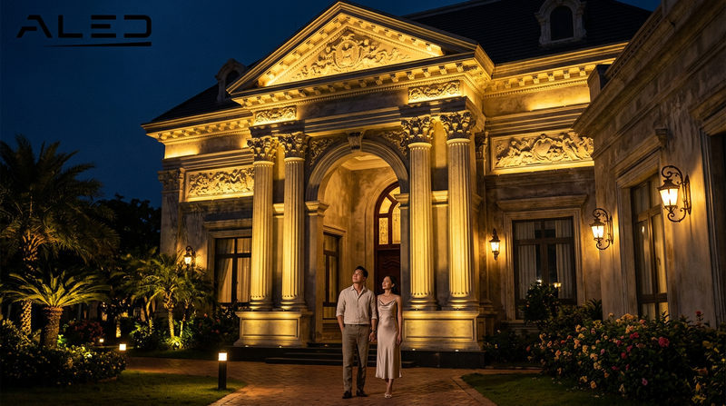 Giải pháp chiếu sáng ngoại thất cho công trình tân cổ điển