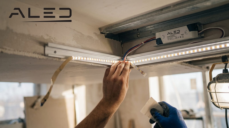 Lưu ý kỹ thuật khi thi công đèn led khe hắt trần