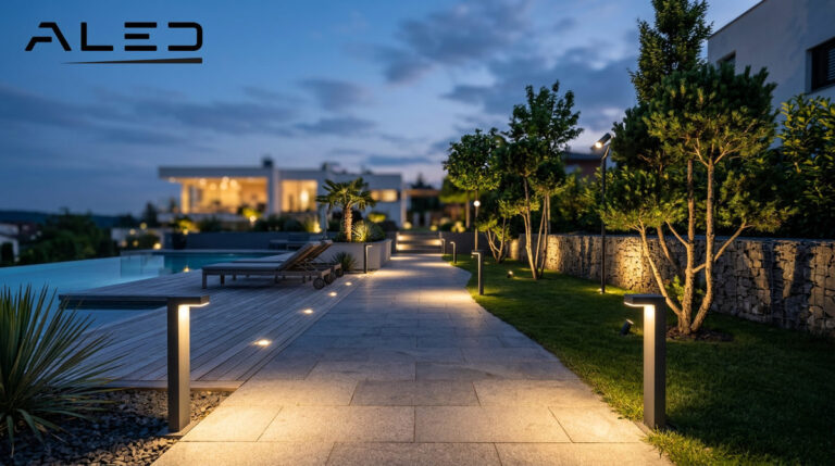 thiết kế chiếu sáng sân vườn