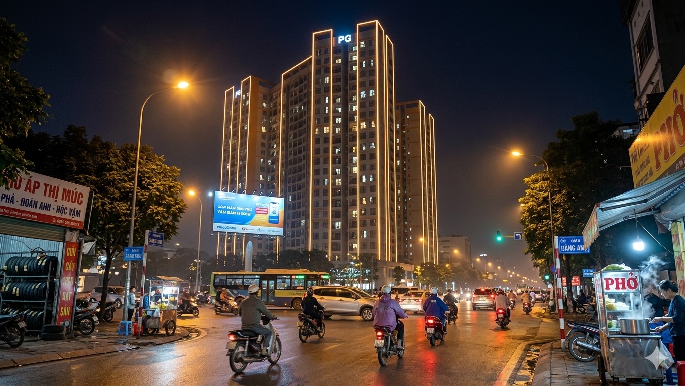 thi công đèn led ngoài trời