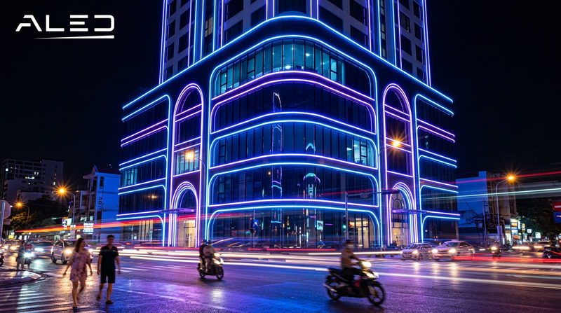 Nghệ thuật ứng dụng LED Neon Flex tôn vinh đường nét kiến trúc