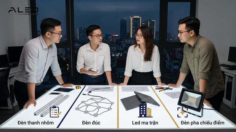 Phân loại đèn led trang trí mặt tiền tòa nhà (Ưu & Nhược điểm)