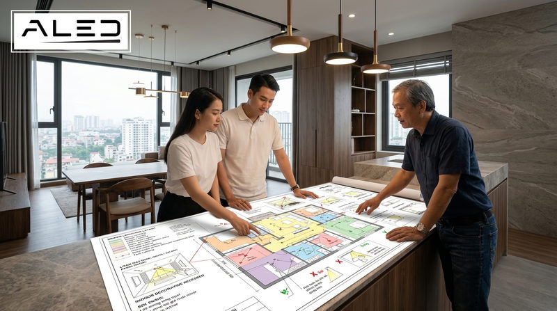 Nguyên tắc bố trí đèn chiếu sáng mặt tiền tòa nhà chống chói lóa