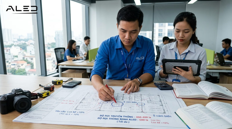 Tiêu chuẩn kỹ thuật trong thiết kế hệ thống chiếu sáng tiết kiệm năng lượng chiếu sáng thông minh