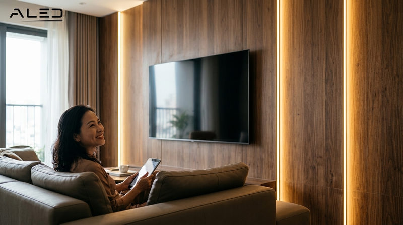 Sáng tạo điểm nhấn vách tường với thanh nhôm led