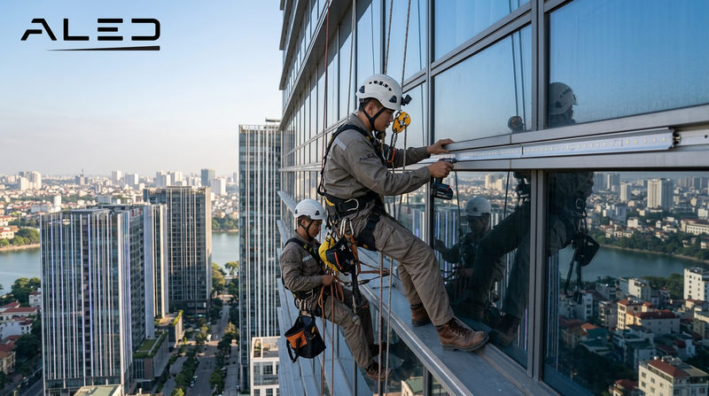Tại sao nên chọn dịch vụ thi công led tòa nhà ALED?
